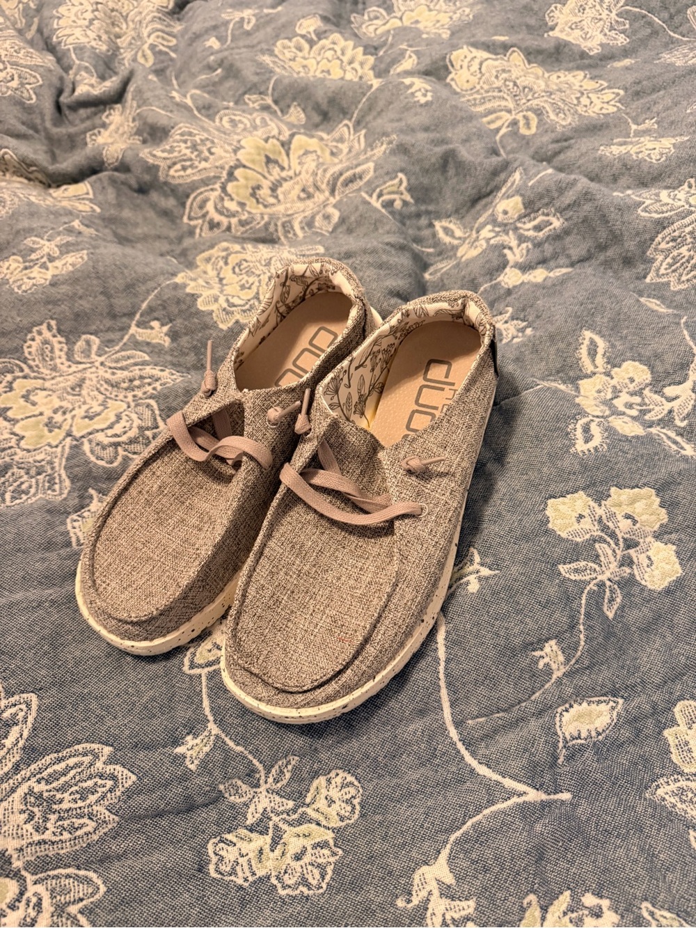 Hey Dude Wally Linen-Style Women’s Casual Shoes — Taupe